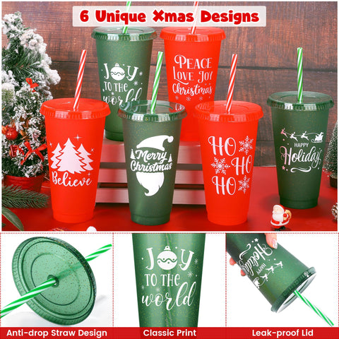 Kochorie diseño navideño vaso 24oz con motivos festivos para reuniones