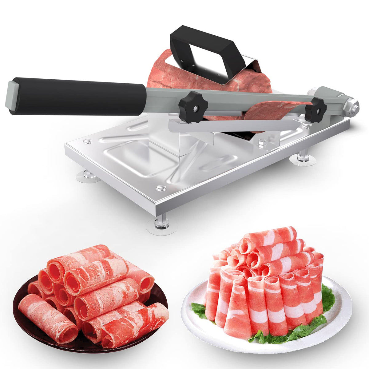Koconic cortadora de carne congelada para uso manual rápido y preciso.