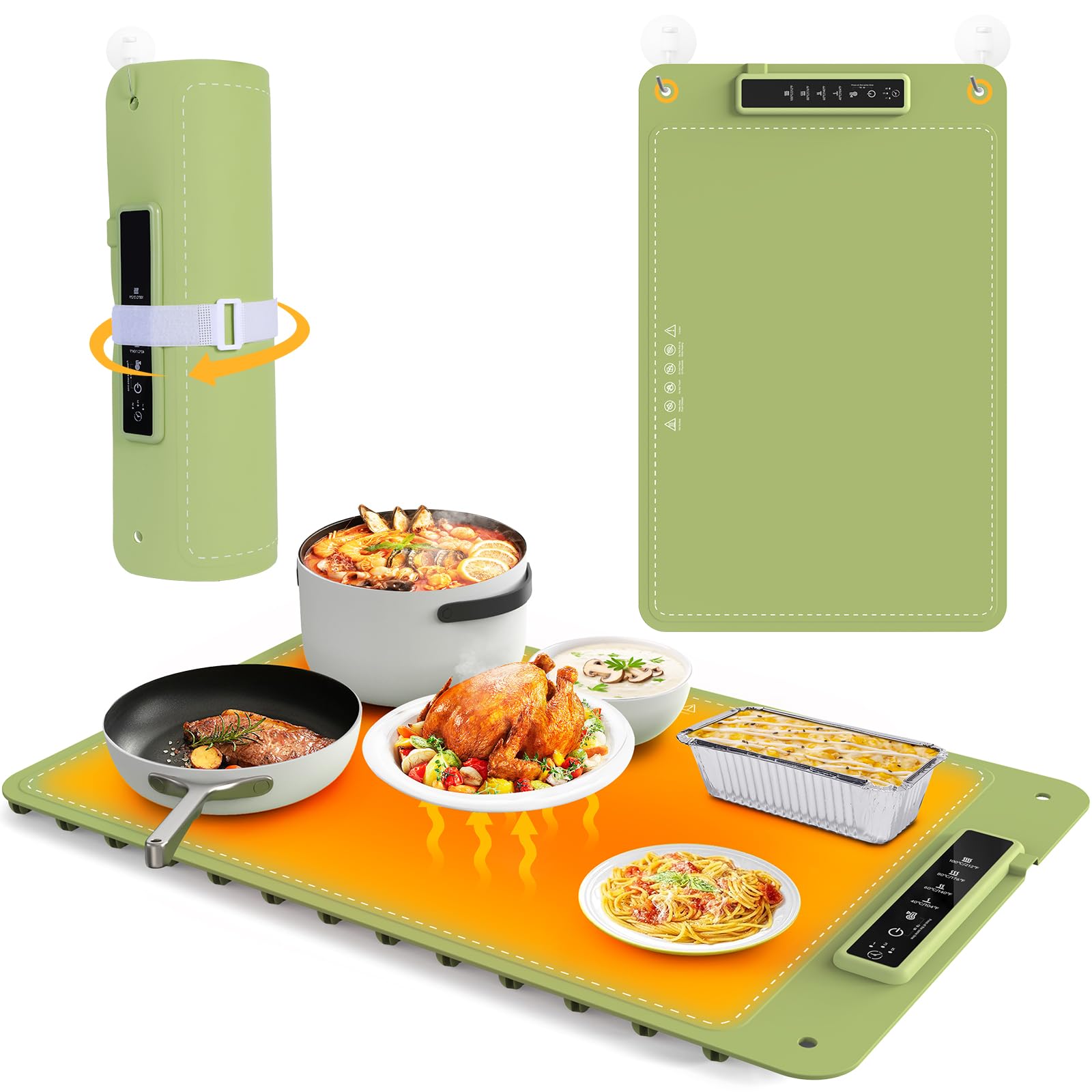 KOCWELL manta calentadora enrollable para alimentos, mantiene la comida caliente durante eventos.