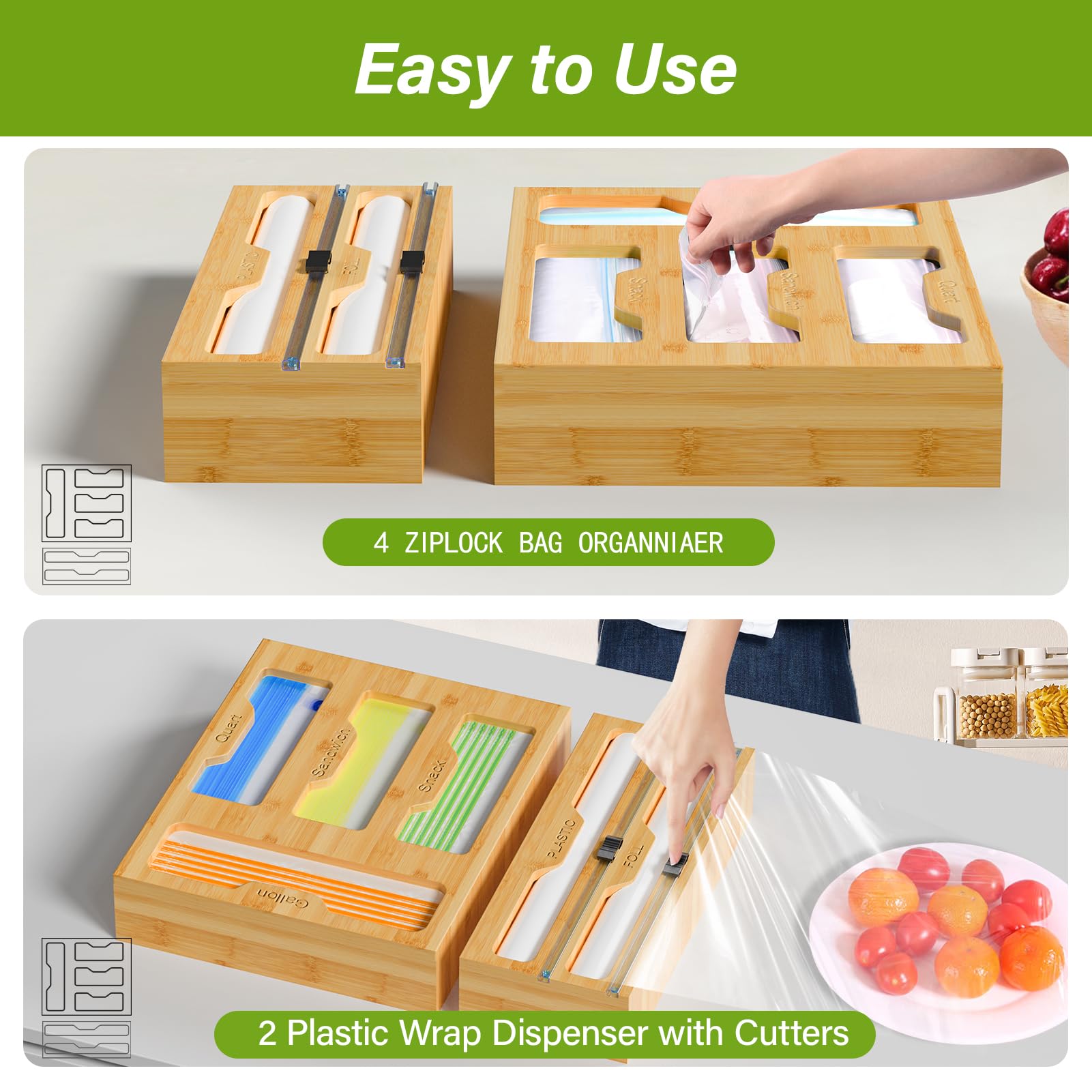 KOCWELL uso-drawer-pared: opción para cajón o montaje en pared.