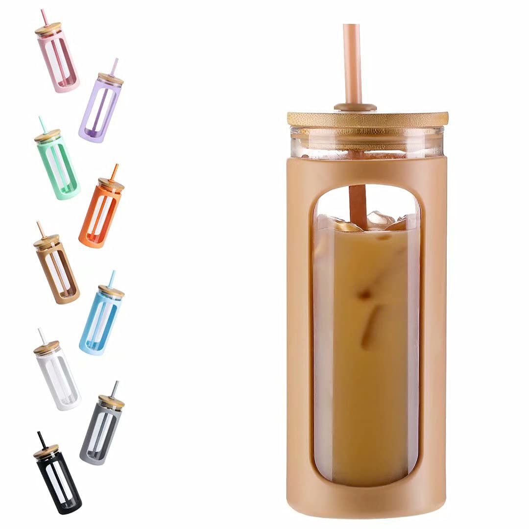 Vaso Kodrine 20oz con tapa de bambú natural, ideal para uso diario.