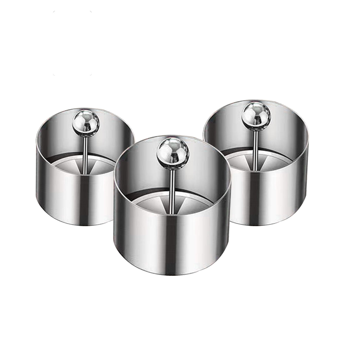 Kofebe anillos para pastel redondos de acero inoxidable con empujador para desmoldar.