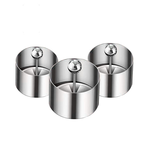 Kofebe anillos para pastel redondos de acero inoxidable con empujador para desmoldar.