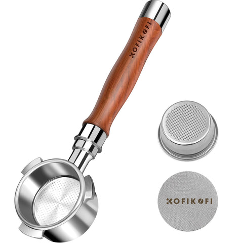 KOFIKOFI portafiltro 51 mm sin base con tres orejas, observa la extracción en tiempo real
