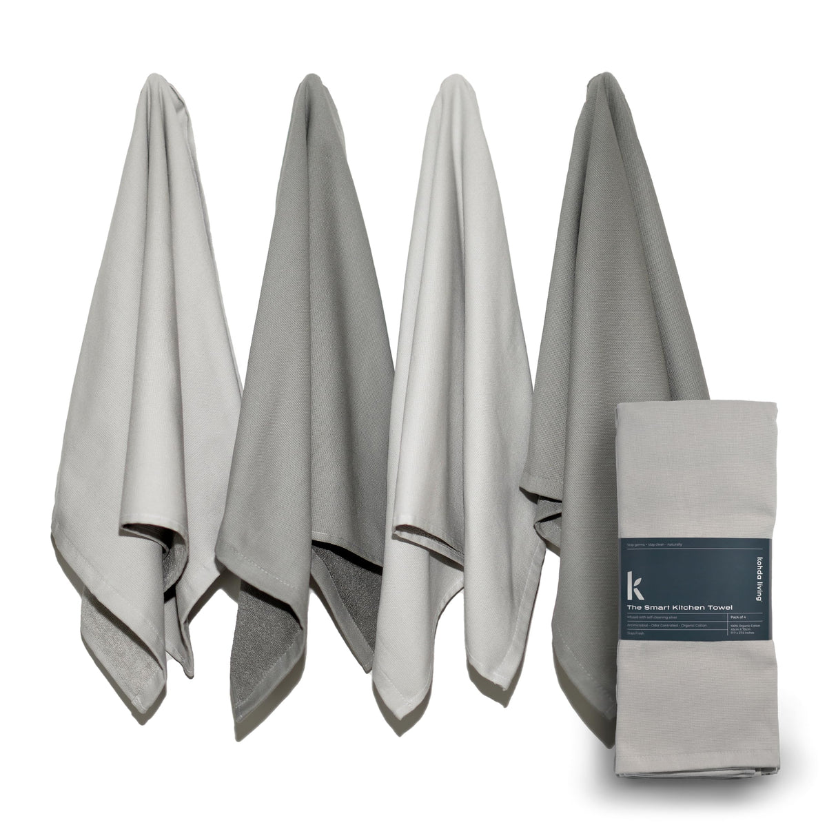 KOHDA LIVING: toallas con iones de plata para controlar olores en la cocina.