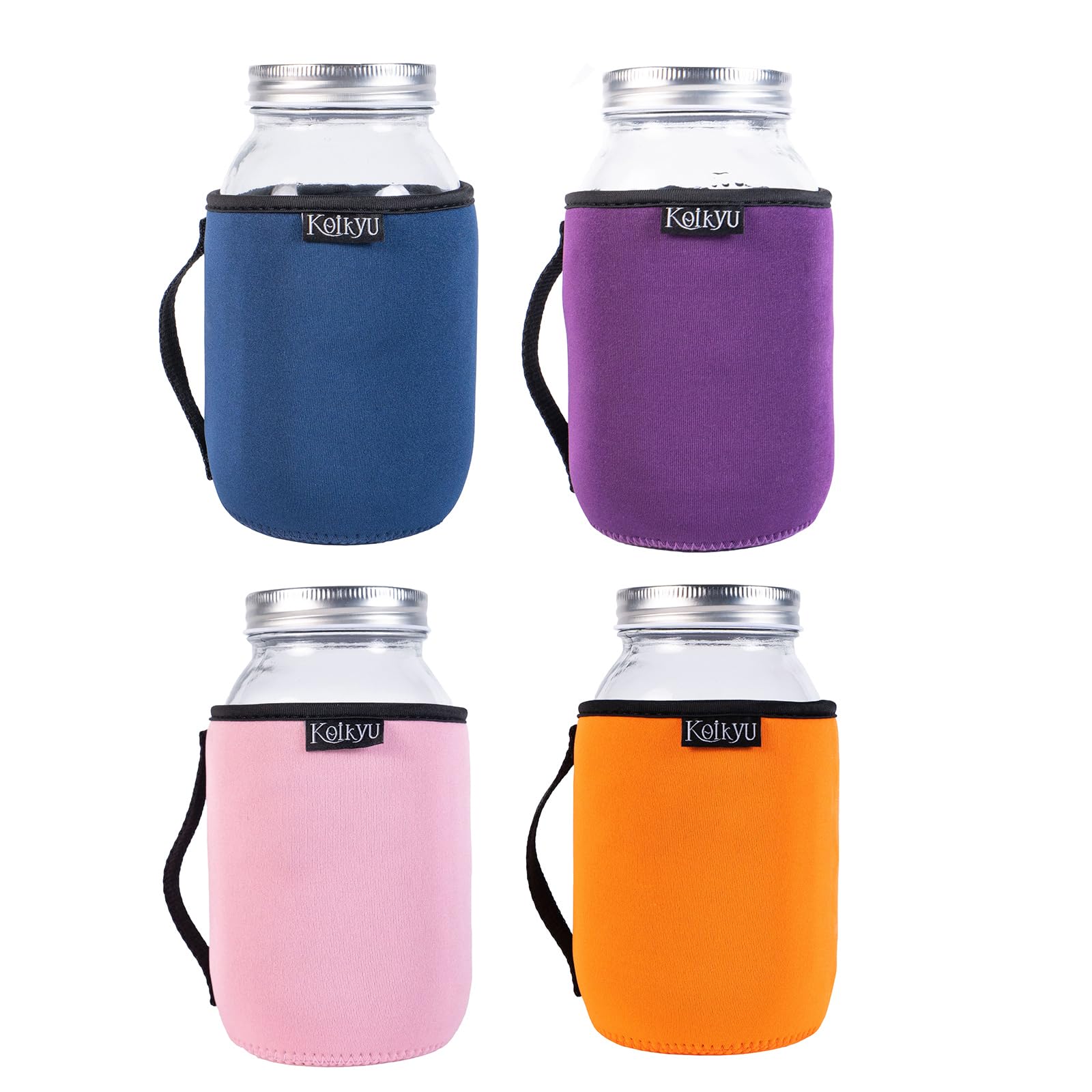 Koikyu funda para tarro Mason 32oz azul mantiene la bebida fría y sin condensación.