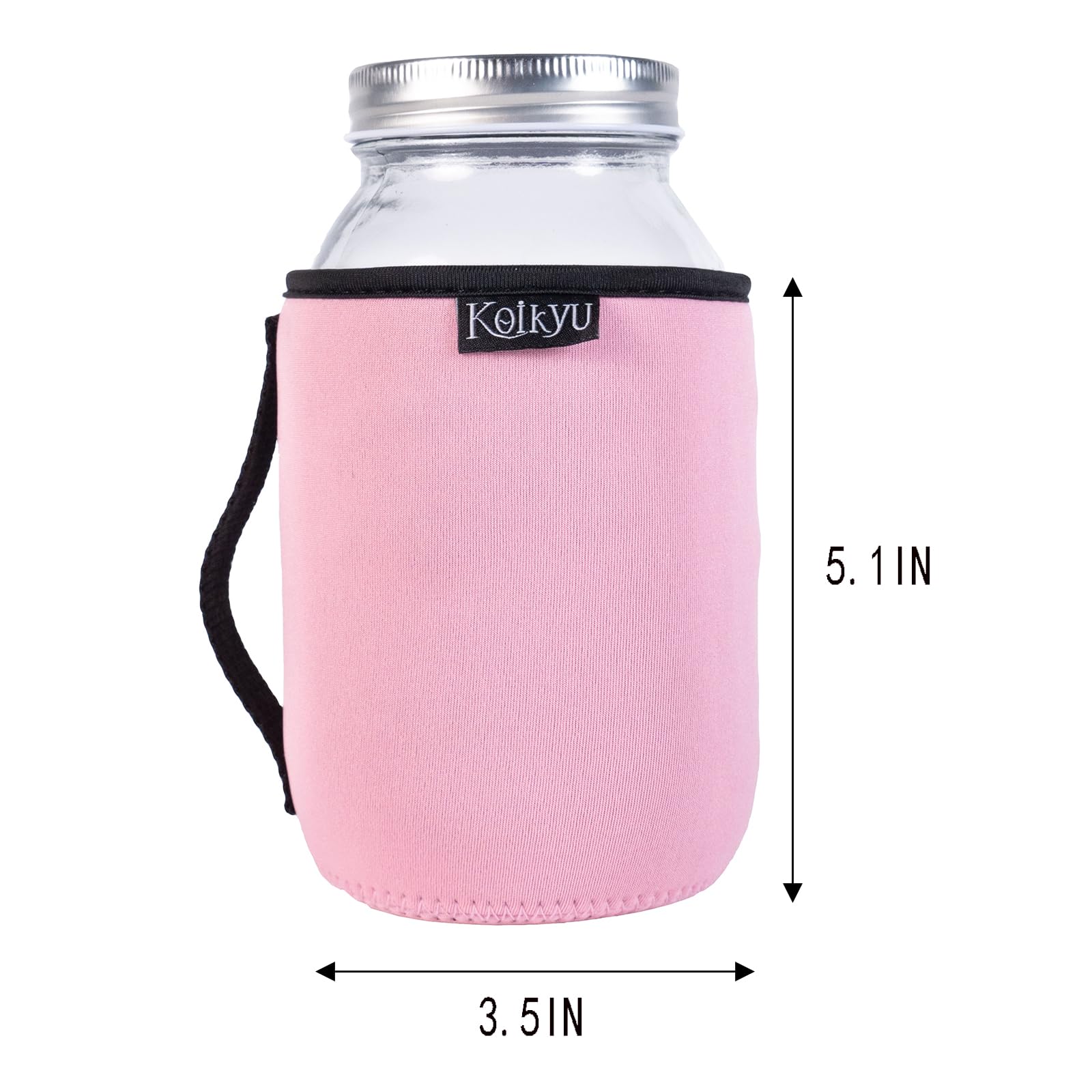Koikyu funda para tarro Mason 32oz negro evita manos mojadas al beber.