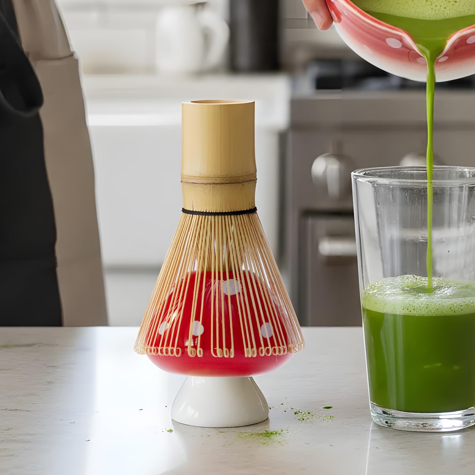 KOIMYSA tazón hongo naranja diseño lúdico para momentos de té