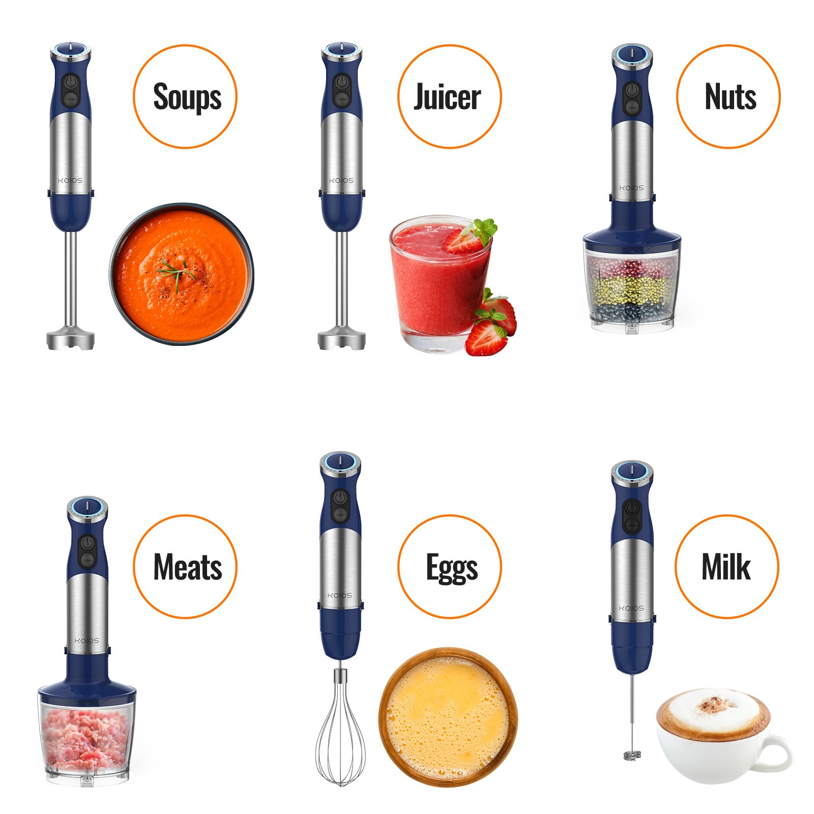 KOIOS 5 en 1 con tazón de 500 ml para preparaciones rápidas