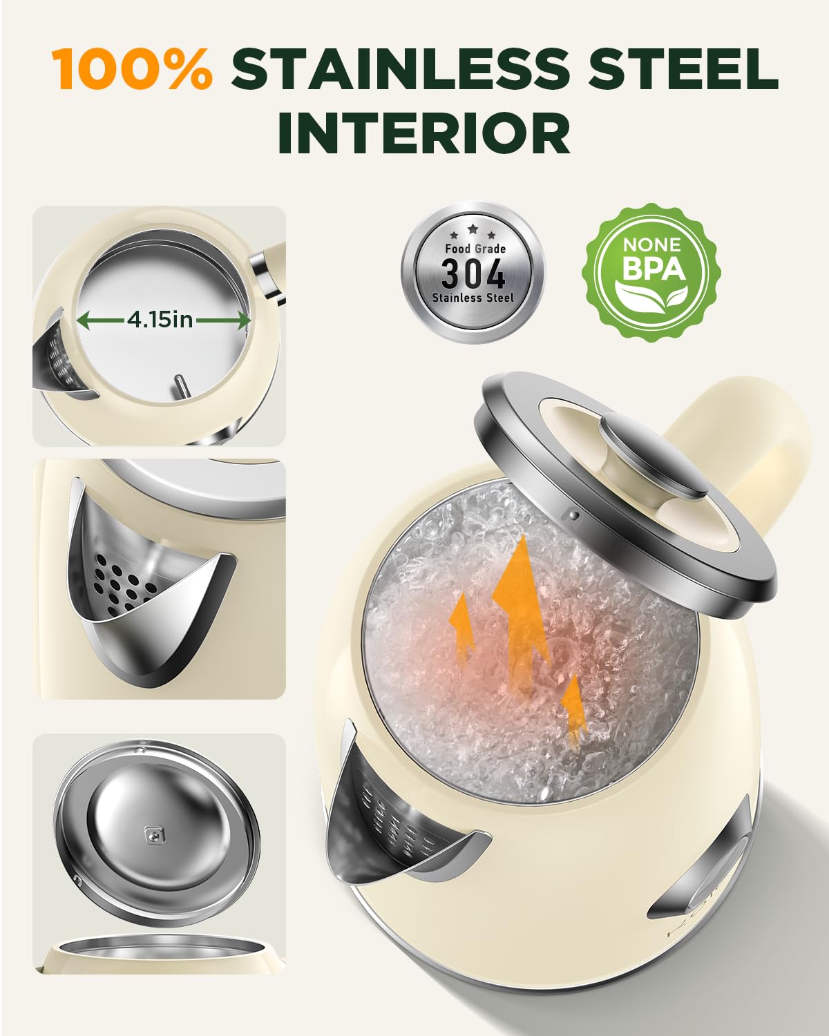 KOIOS hervidor con indicador de temperatura visible para infusiones precisas