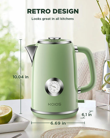 KOIOS tetera eléctrica 1.8L medidor de temperatura para infusiones precisas.