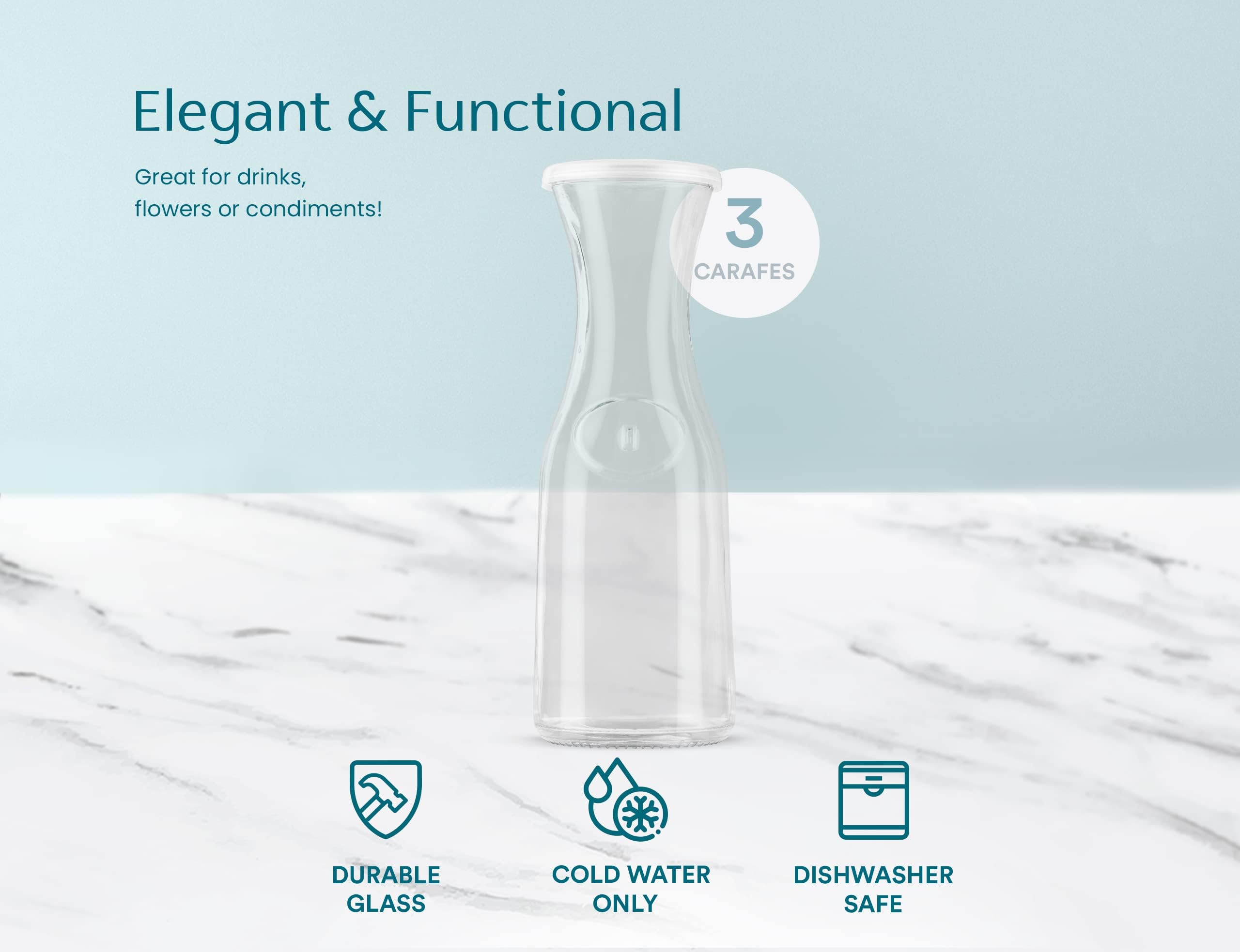 KooK jarra cristal cuello delgado diseño ergonómico para beber cómodo