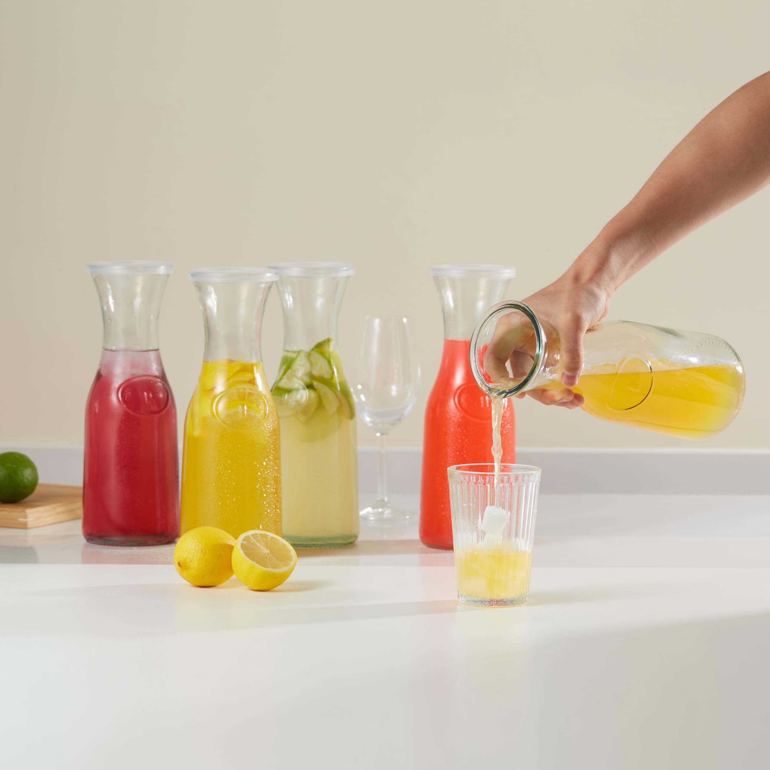 KooK jarra cristal vertido facil, ideal para servir bebidas sin goteos