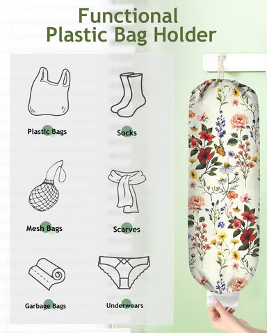 Kokaaee organizador bolsas floral, fácil acceso para sacar o guardar bolsas