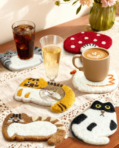 Kokaaee posavasos set de dos, regalo perfecto para amantes de gatos
