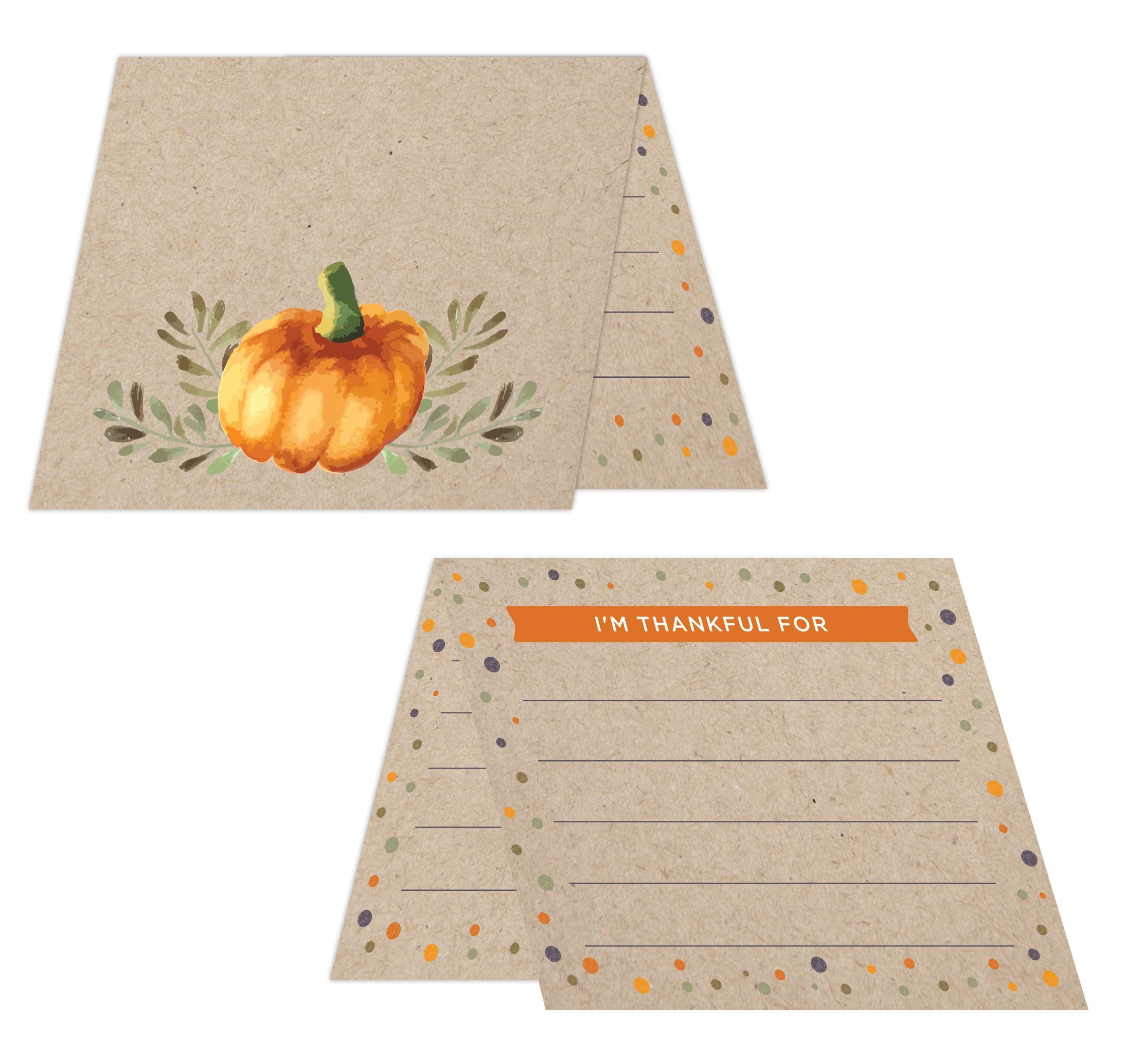 Koko Paper Co: tarjetas de mesa-agradecimiento, 50 unidades, para personalizar la cena