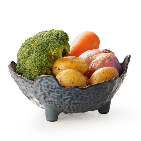 KOKUNKA cuenco-oval azul para fruta, centro decorativo práctico.