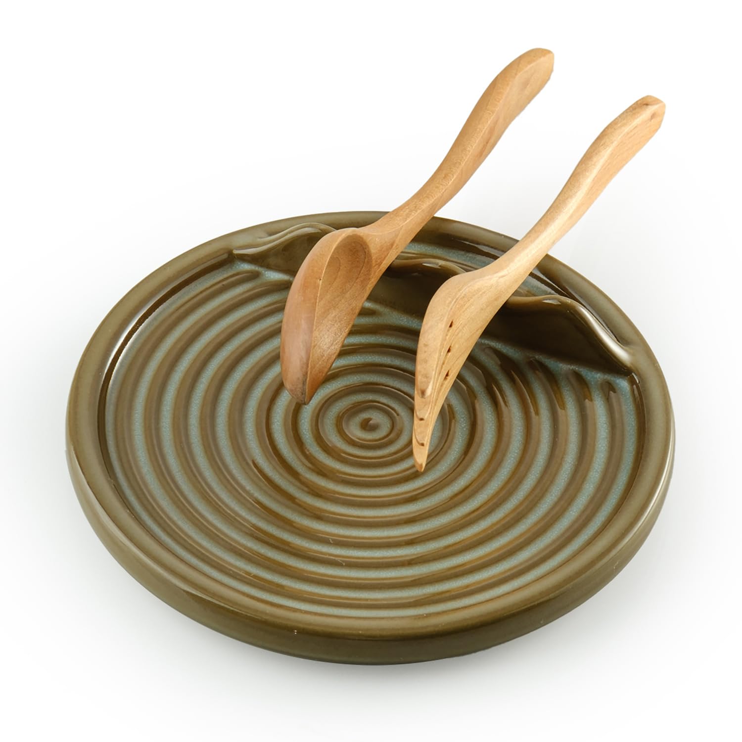 KOKUNKA reposacucharas cerámico con dos ranuras, práctico y organizado.