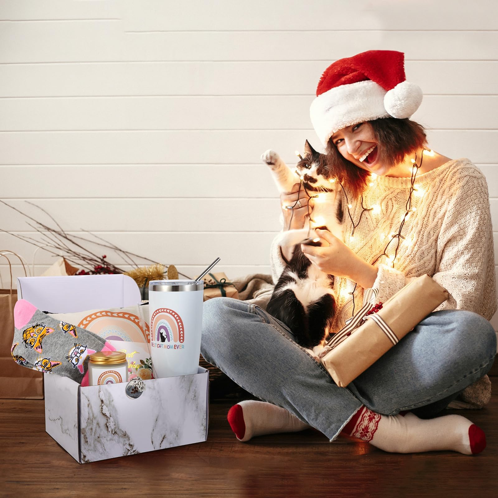 Kolewo4ever caja regalo para amantes de gatos, presentación lista para entregar