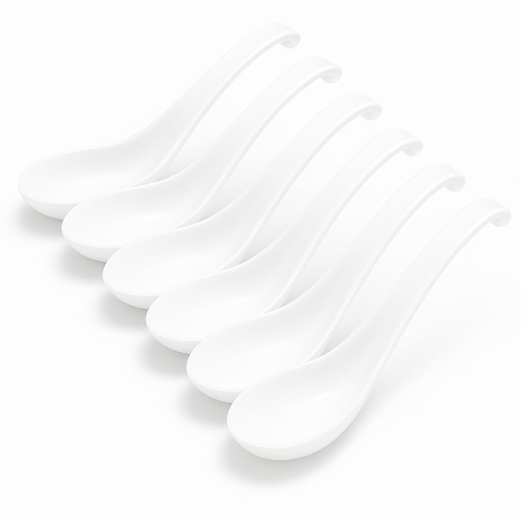 Kolibrox cucharas soperas para ramen con agarre cómodo y durabilidad.