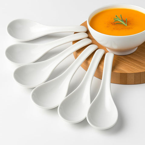 Kolibrox cucharas para sopa wonton, cuenco profundo para porciones generosas.