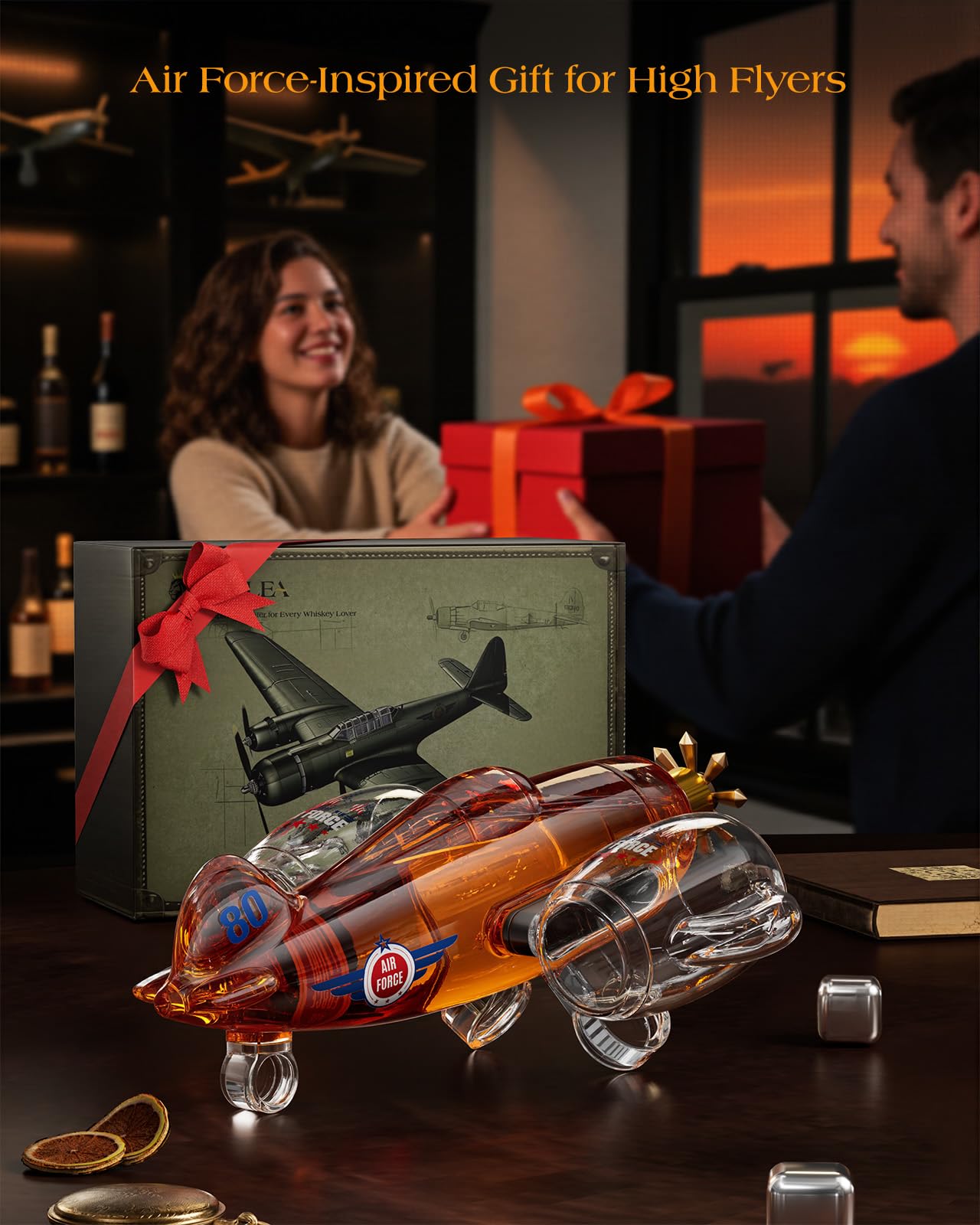 Kollea caja regalo de aviación vintage, regalo listo para fans de la aviación.