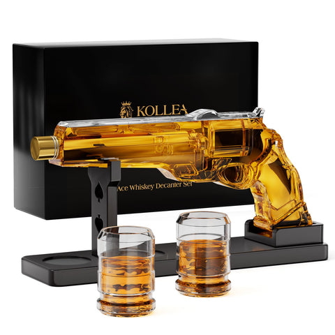 Kollea decantador de whisky con pistola para una presentación elegante en reuniones