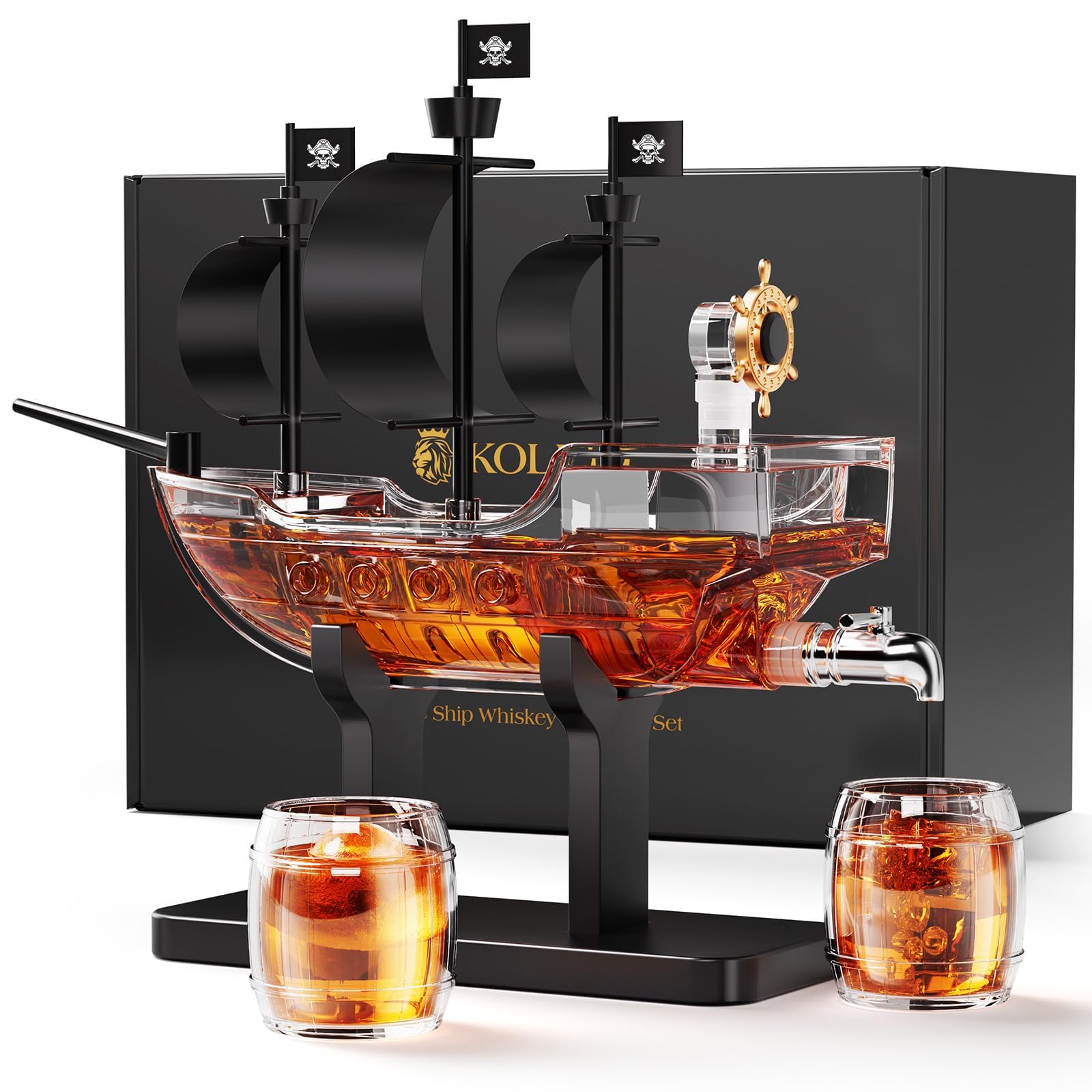 Kollea decantador pirata barco, ideal para bar de casa y conversación.