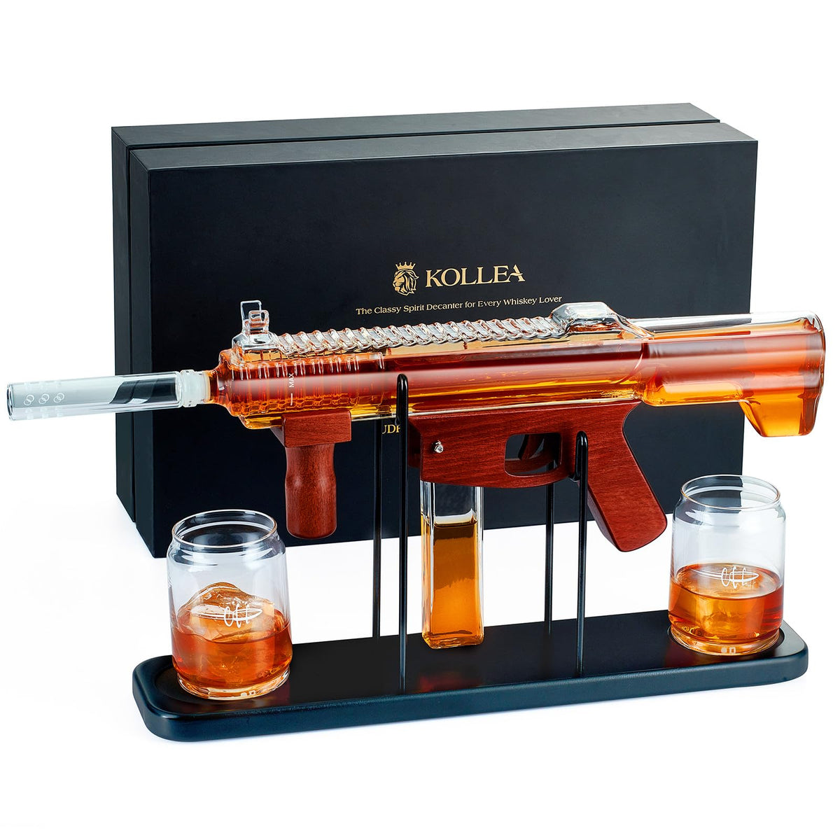 Kollea decantador de whiskey con pistola para reuniones y brindis.