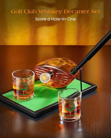 Vasos de Kollea con impresión de bolas de golf, perfectos para acompañar el decantador.