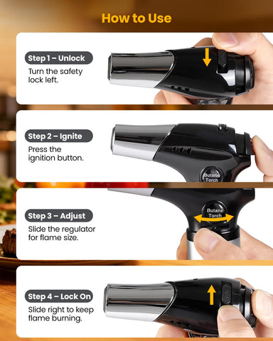 Kollea llama ajustable para caramelizar creme brulee con control preciso.