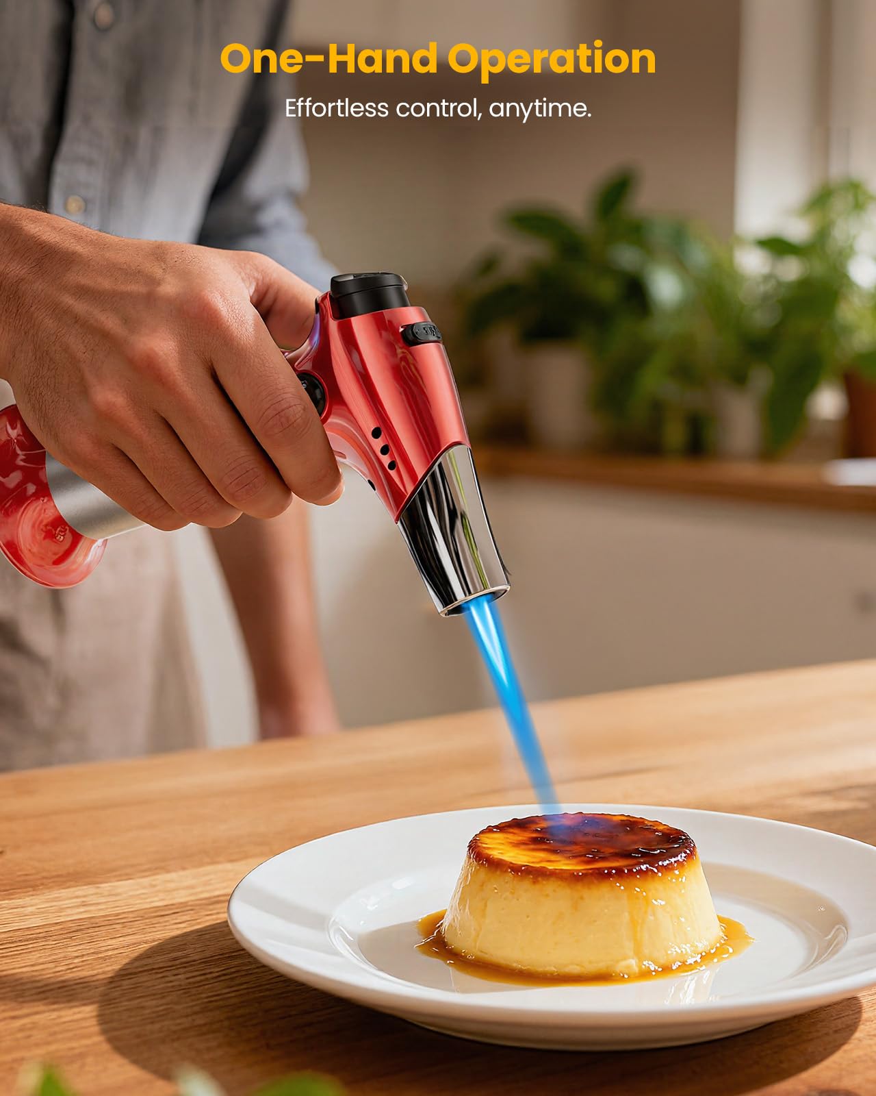 Soplete Kollea de cocina con ajuste de llama para dorar y gratinar con precisión