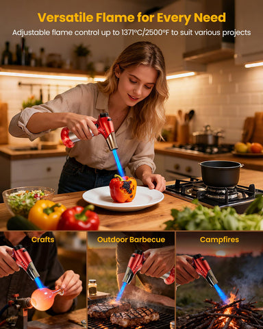 Soplete Kollea recargable con butano compatible para rellenar fácilmente