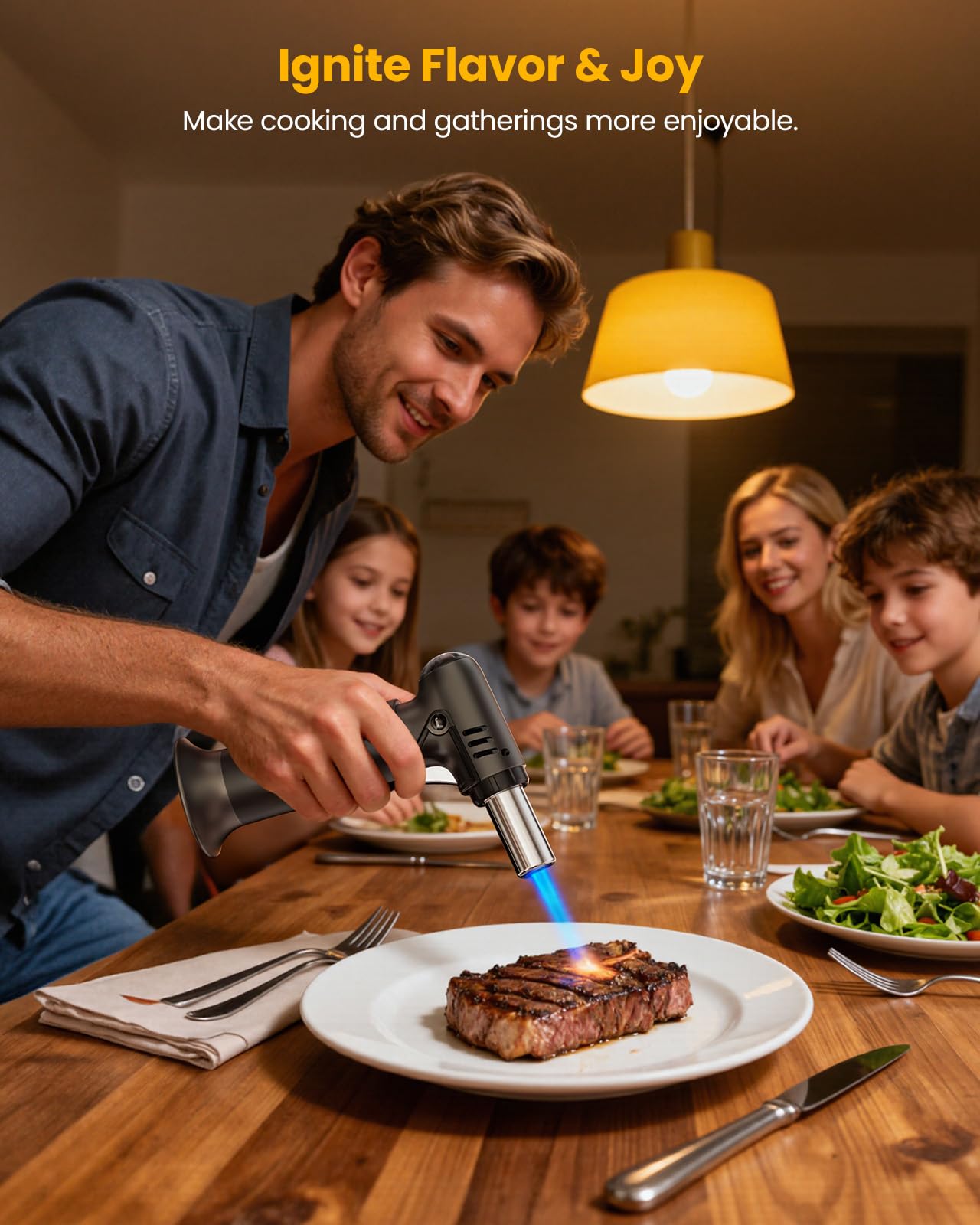 Kollea T907, regulador de llama ajustable para creme brulee y dorados perfectos.