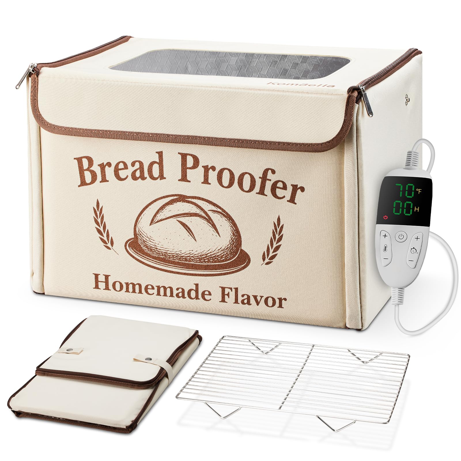 KOMBELLA Caja de fermentación, vista frontal, mantiene temperatura estable para pan artesanal.