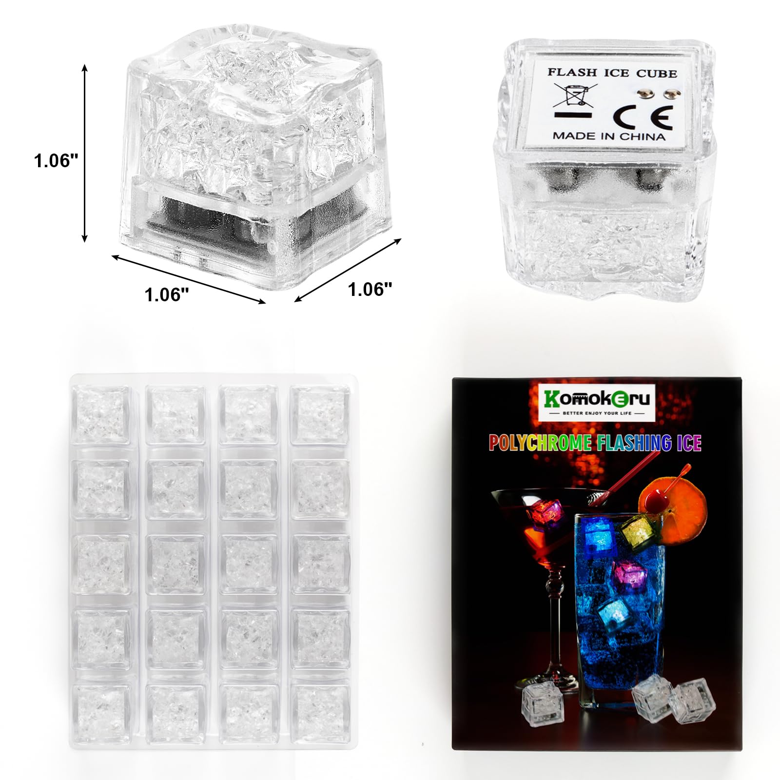 Cubos LED Komokeru con encendido automático al mojarse