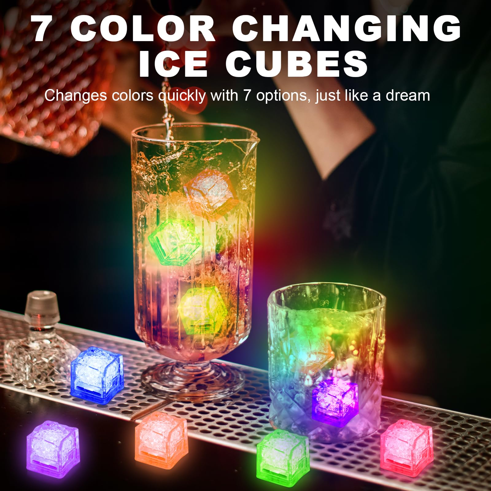 Cubos LED Komokeru IP67, aptos para fiestas y bares