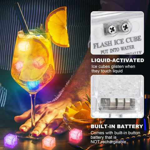 Cubos de hielo LED Komokeru resistentes al agua para bebidas
