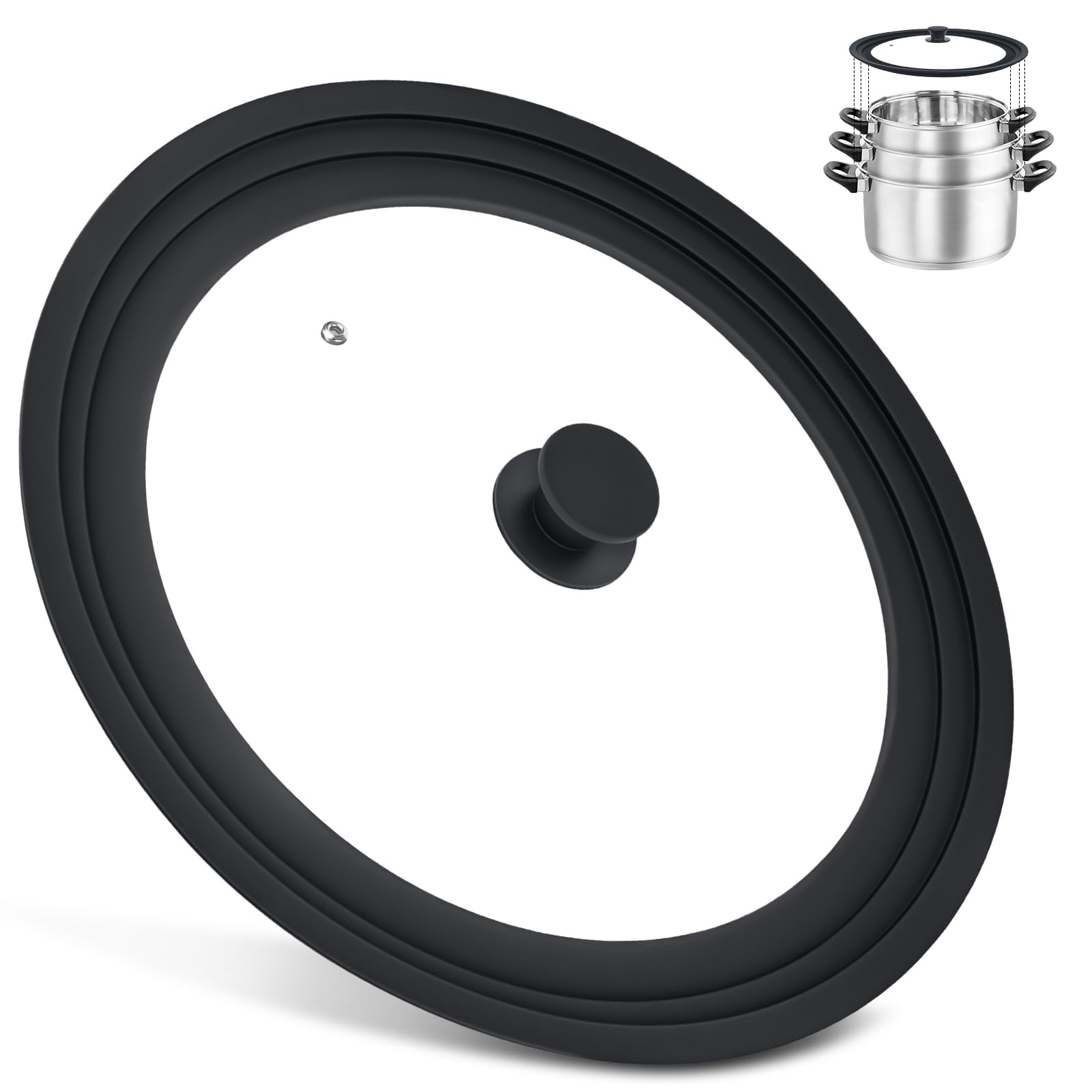Komokeru tapa universal para sartenes grandes, ideal para 13-15 pulgadas.