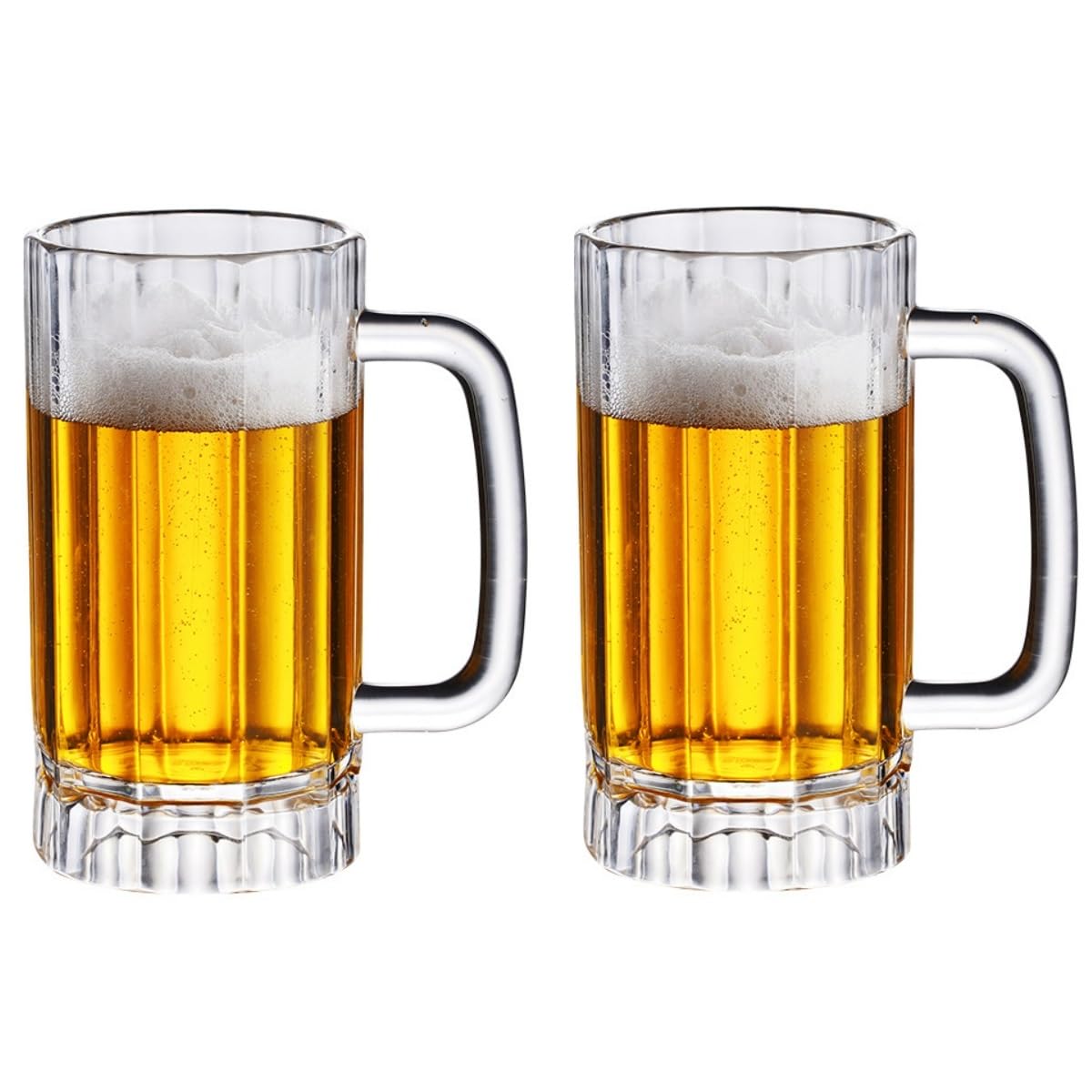 Komost vasos de cerveza plastico transparentes con asa, duraderos para fiestas al aire libre