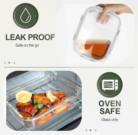 Solución versátil para almuerzos y sobras, fácil de refrigerar y recalentar.