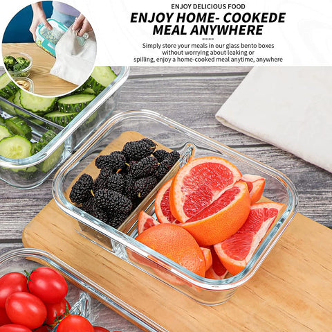 KOMUEE recipientes-vidrio aptos para horno y uso diario.