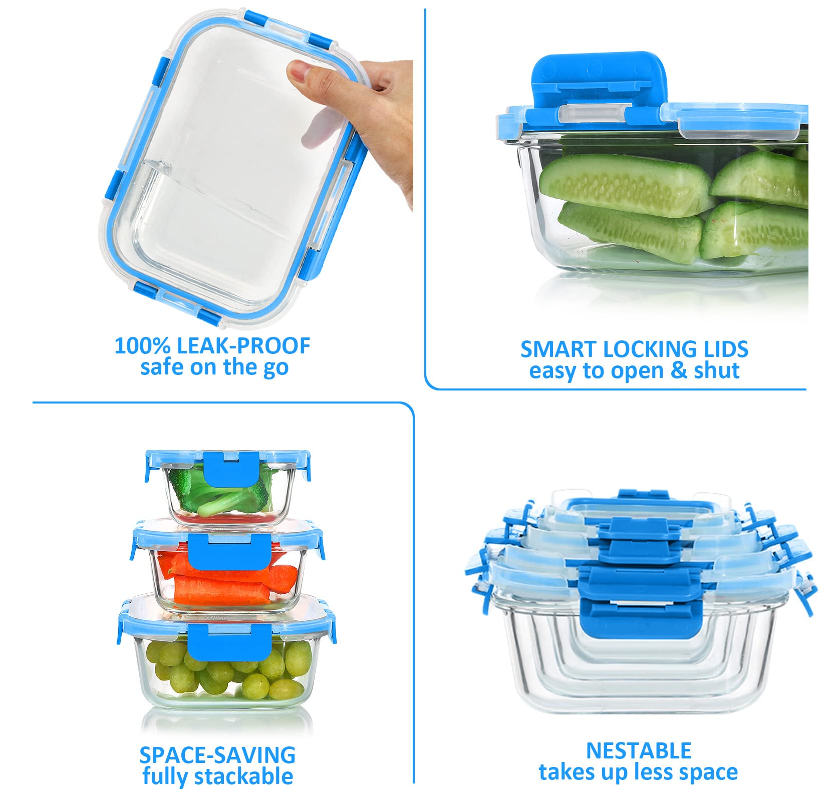 KOMUEE recipientes aptos para horno y microondas para cocinar y recalentar