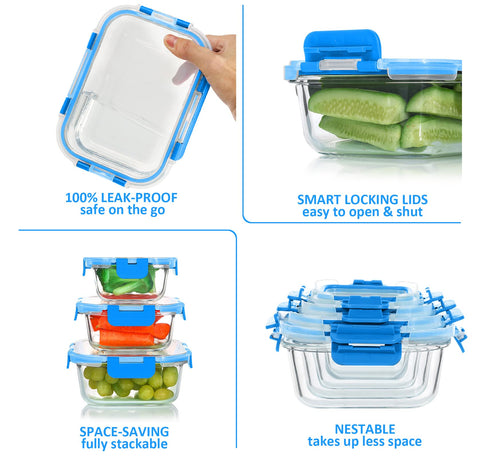 KOMUEE recipientes aptos para horno y microondas para cocinar y recalentar