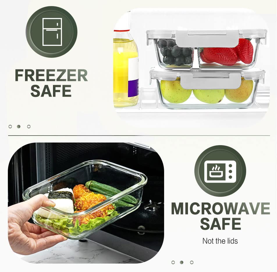 Vidrio borosilicato KOMUEE, resistente y apto para microondas y horno.