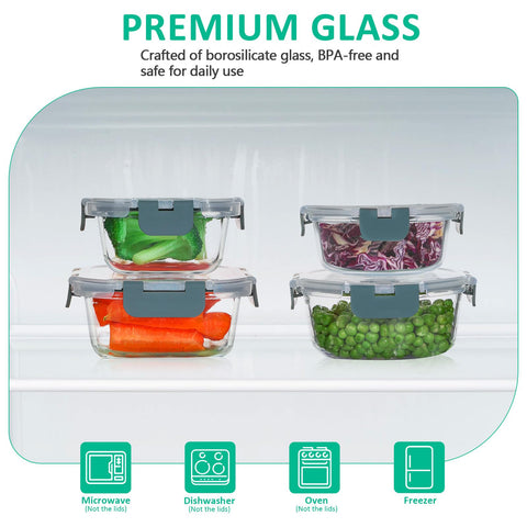 KOMUEE vidrio borosilicato apto para horno y microondas para mayor versatilidad
