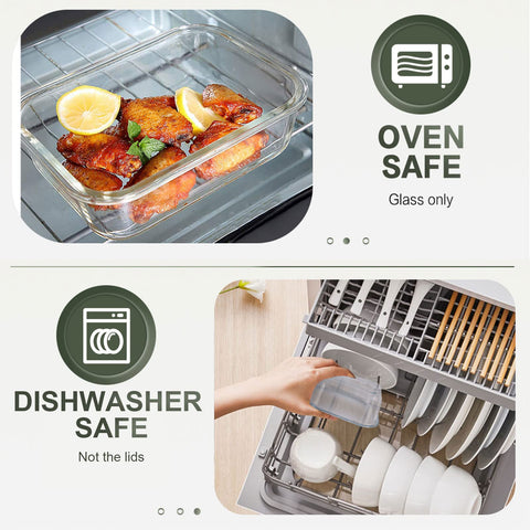 Vidrio borosilicato KOMUEE, apto para microondas y horno para recalentar.