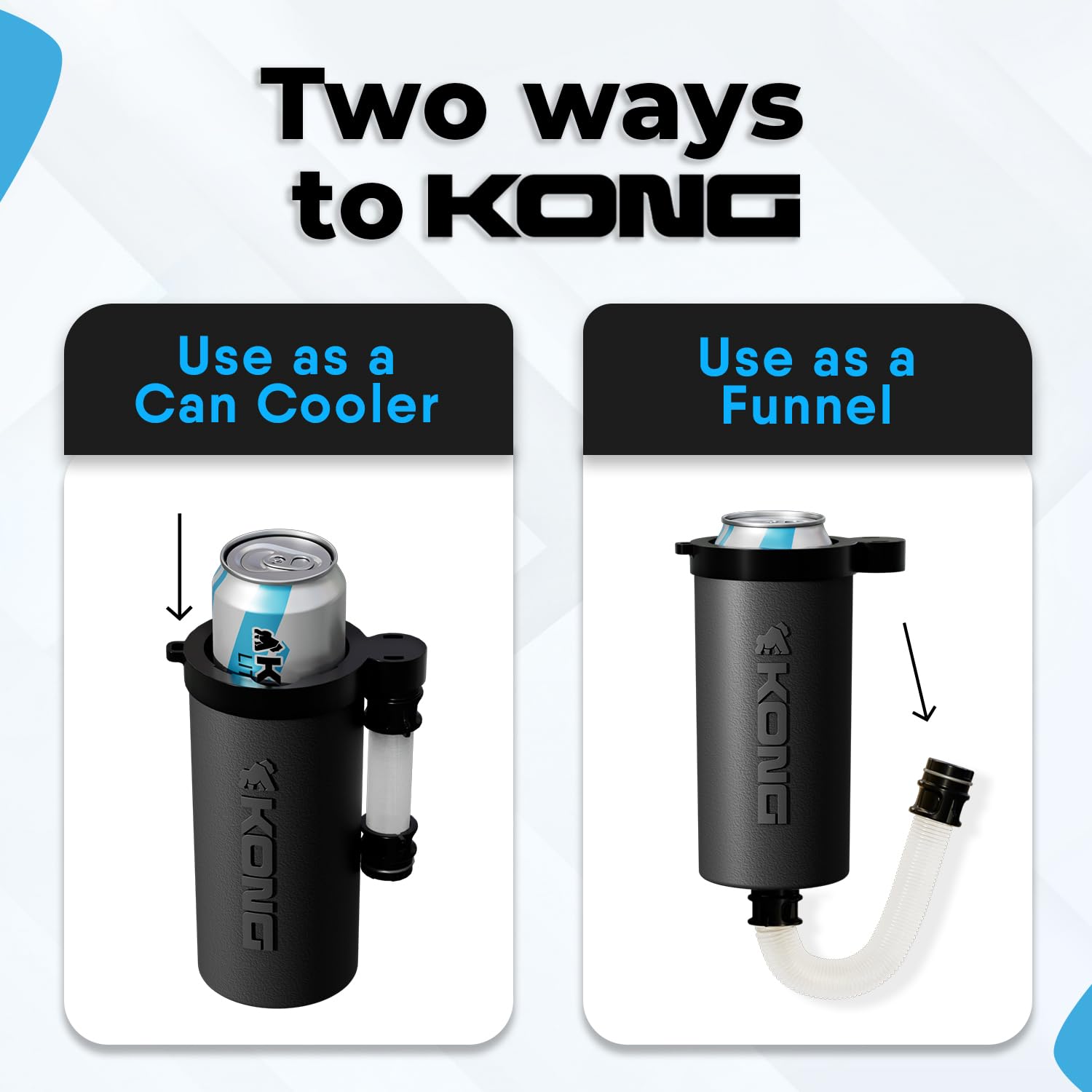 Kong Beer Bong enfriador portátil para botella, perfecto para picnic.