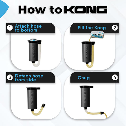 Kong Beer Bong manguera desmontable para vertido rápido en fiestas.