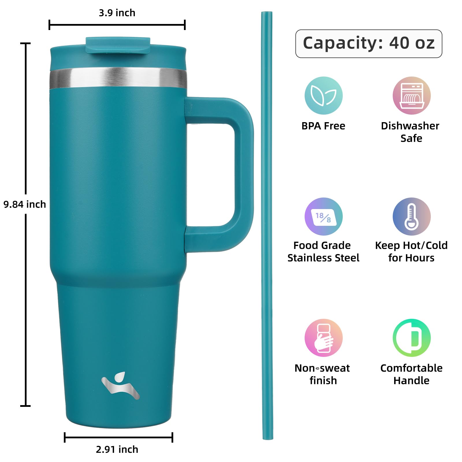 Konokyo tumbler de acero inoxidable 18/8, resistente y duradero